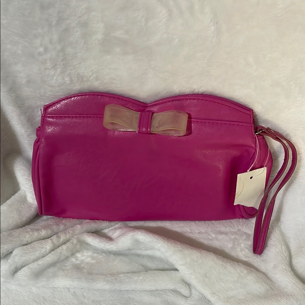 Pink Bow Wristlet Clutch Source Unknown